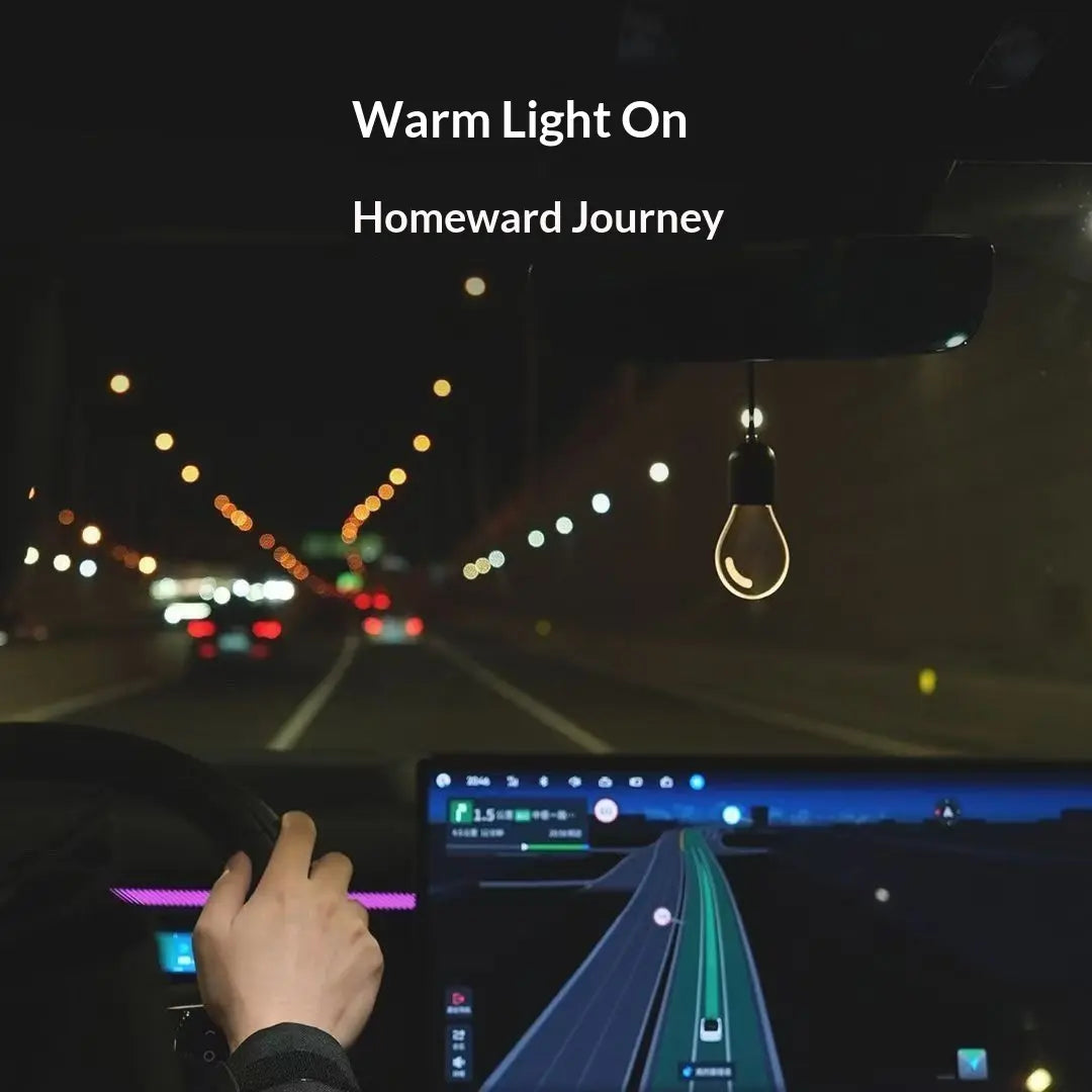 Romantic Car Hanging Bulb Ornament, Warm White Glow, Cozy Atmosphere Auto Parts Accessories, Car Interior Rear View Mirror Decor, Accessories for Car