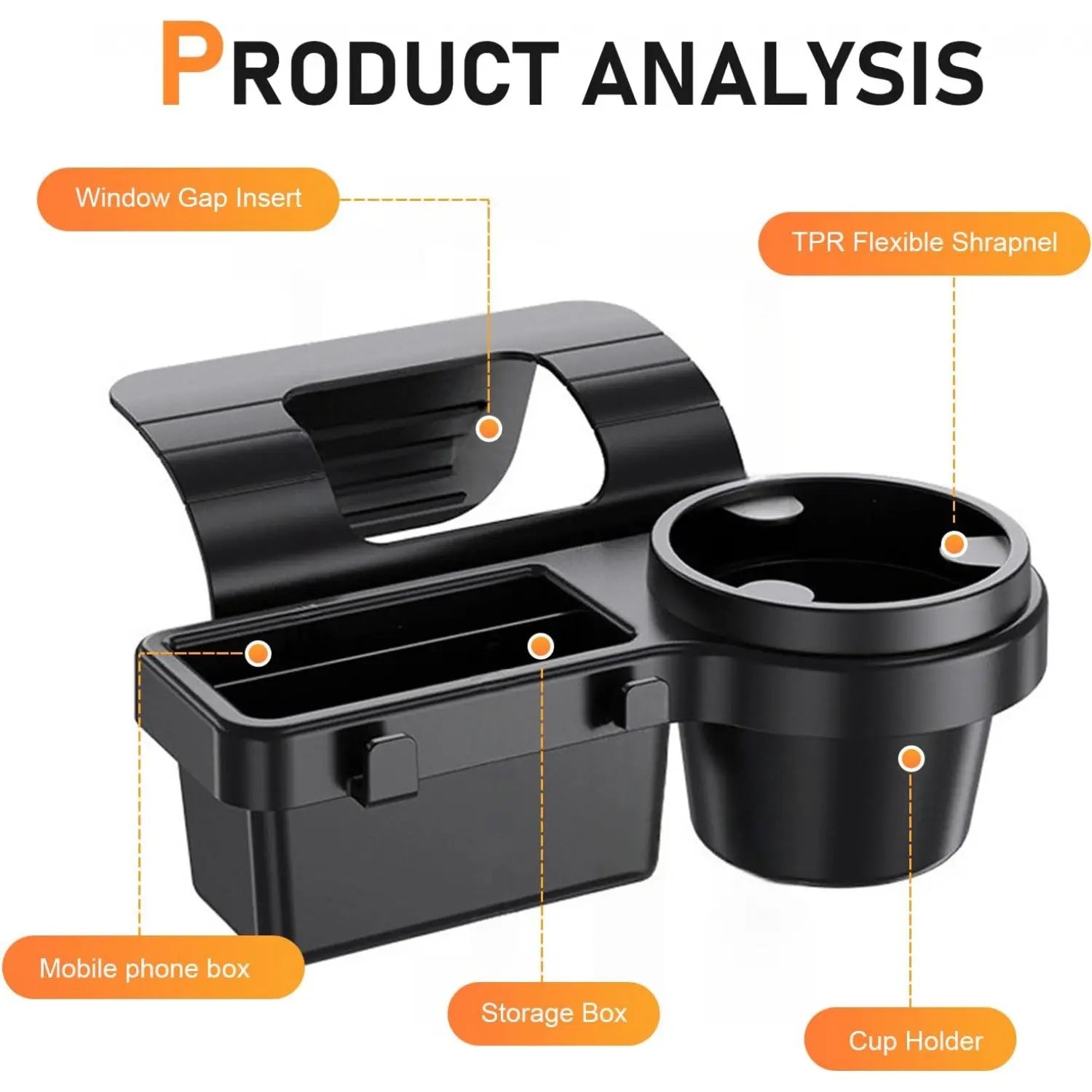 Multi-Functional Car Window Storage Rack – Door Cup Holder Tray Adapter , Phone Storage Box, Water Bottle Holder for Storing Small Items like Earphones, Keys, Bottles, and More. so Porte Para Telefono Auto Organizador De Carro Premium Car